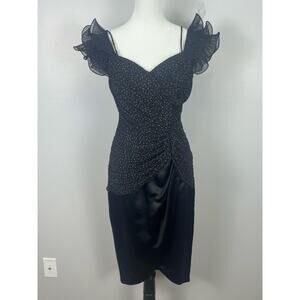 80s Newleaf formal polka dot dress size 14